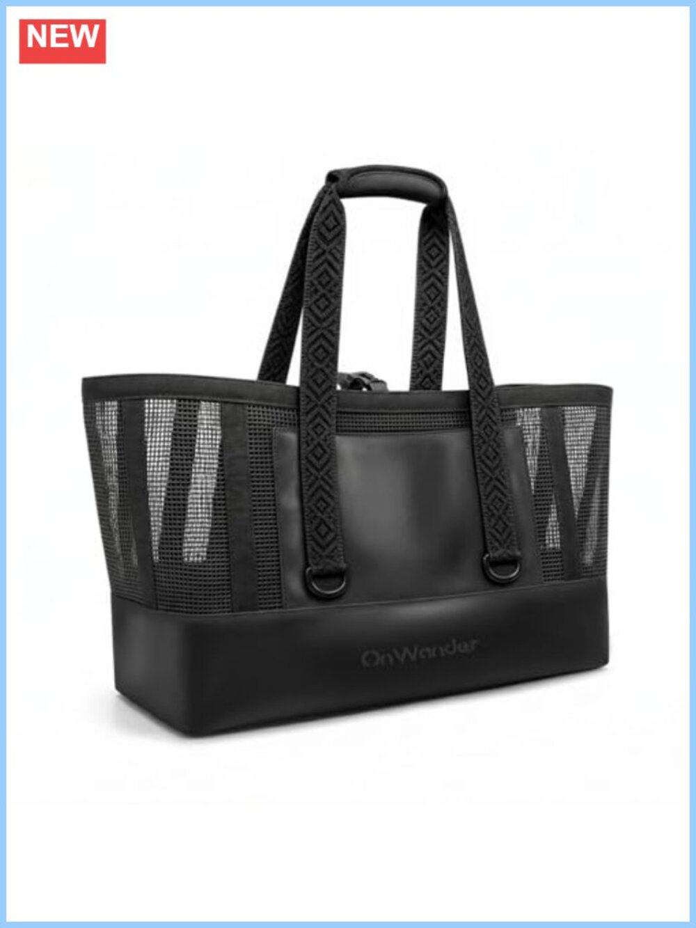 Large Mesh Beach Bag Waterproof Bottom Tote Structured Travel Pool Bag